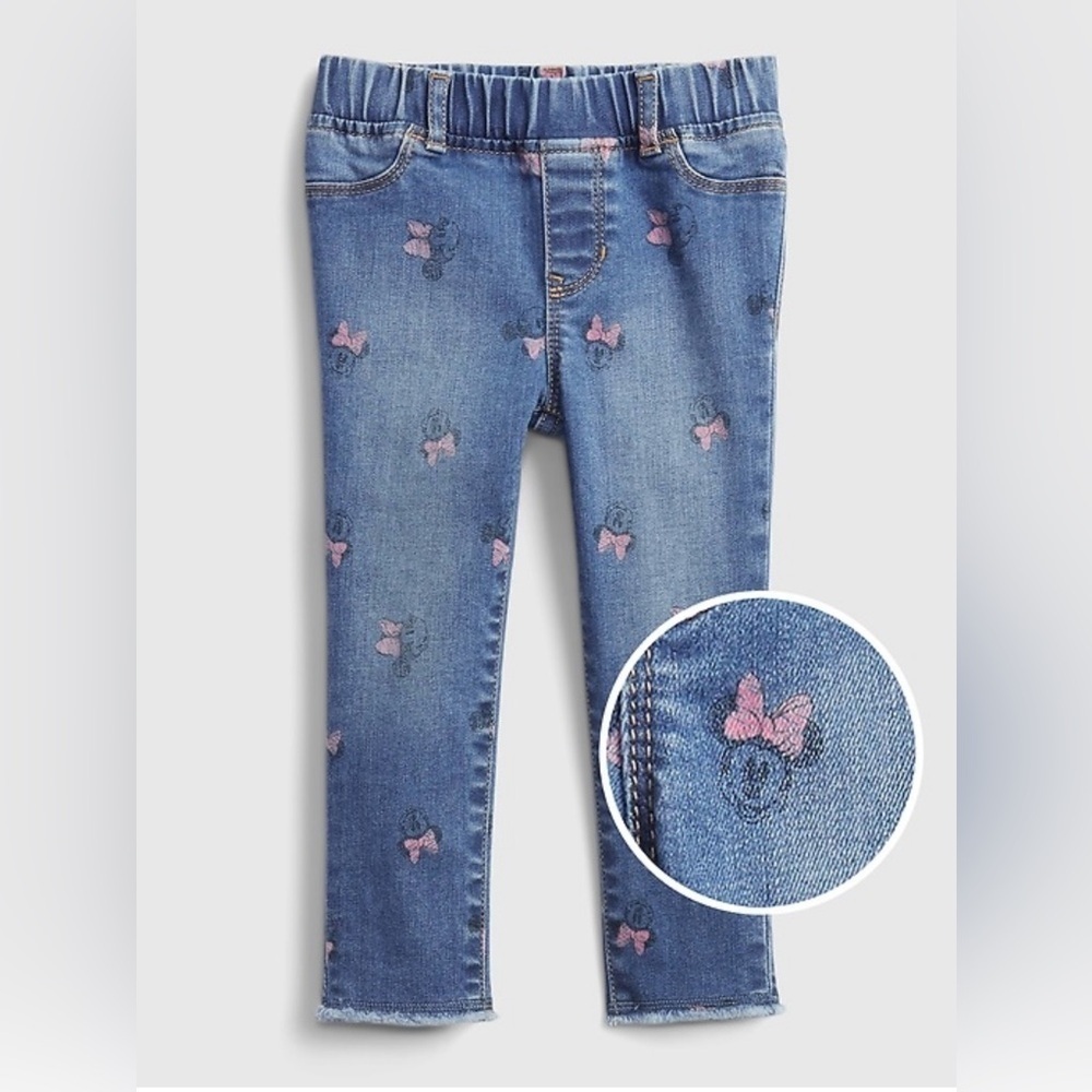 GAP Disney Blue Jeans with Pink Bow Accents